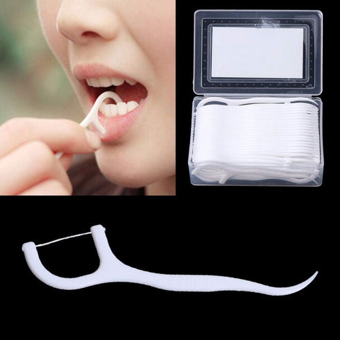 Flossers,Dental Floss,Floss Picks,Dental Floss Picks,YIMART 100pcs Dental Floss Flosser Picks Toothpicks Teeth Stick Tooth Cleaning Interdental Br...