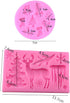 2Pcs/Set Christmas Tree Santa Claus Reindeer Xmas Tree Elk Bell Snowflake Snowman Socks Silicone Mold for DIY Chocolate Candy Fondant Cake Decor W...