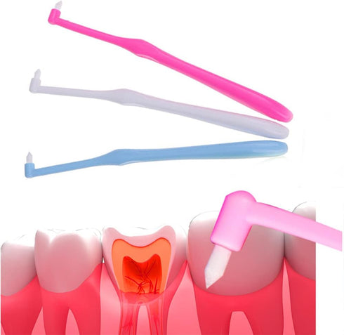 6 Pcs Tuft Toothbrushes Tufted Brush Slim Teeth Brush for Teeth Detail Cleaning and Braces Clean Soft and Compact Trim Tooth Toothbrush Rose Red B...
