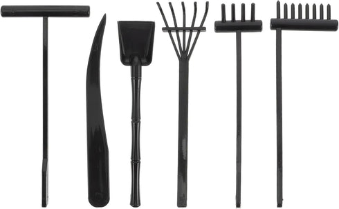 Toyvian Outdoor Decor Outdoor Decor 6 Pieces Mini Zen Garden Kit Black Rake Meditation Sand Zen Garden Tools Rock Sand Garden Tools Accessories fo...