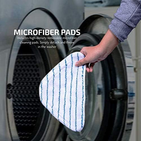 True & Tidy, Extra Thick Mop Pad Pack Refill for STM-500, STM-700, and STM-700A Steam Mops, Fits Other Steam Mops, Machine Washable up to 100x, 12...