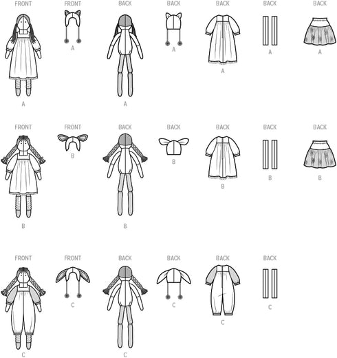 Simplicity Lanky Plush Dolls and Clothes Sewing Pattern Kit by Elaine Heigl Designs, Code S9621, One Size, Multicolor...