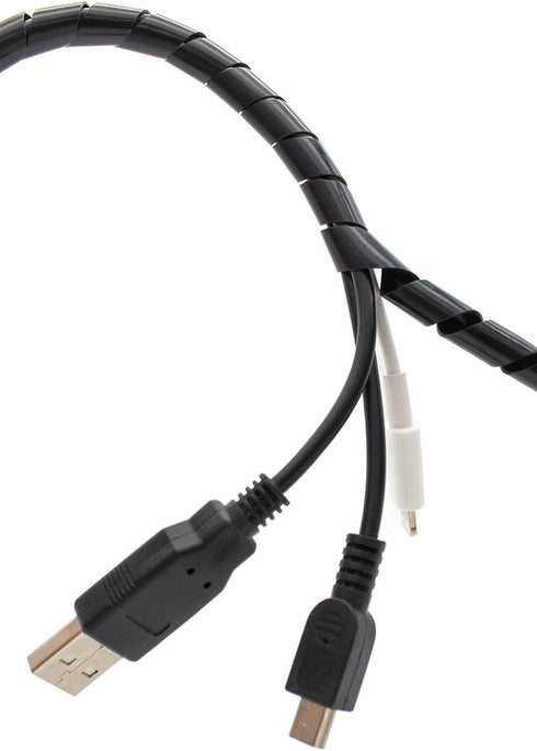Spiral Cable Wrap,10ft – 1/4 inch Spiral Wire Wrap Cord Covers Bundle Sleeve Hose for PC TV Computer Electrical Wire Organizer,Tangle Stop Cord Co...