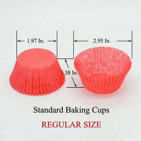 Red Cupcake Liners Greaseproof Paper Standard Baking Cups for Wedding Party and More, 150-Count...