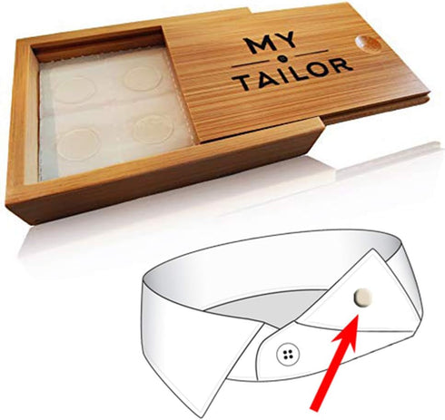 Collar Stay Stickers for Men & Women - Double Sided Tape For Fashion - Shirt, Tie & Belt Anchor - Shirt Button Repair - With Magnetic Luxury Bambo...
