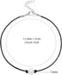 MJartoria Black PU Leather Cord Faux Pearl Choker Necklace...