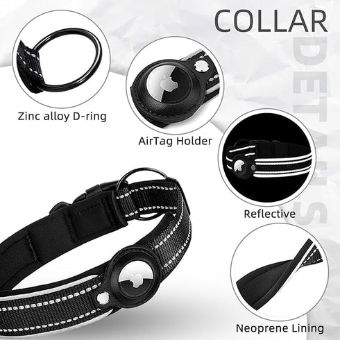 Reflective Dog Collar, Dog Collar, Heavy Duty Dog Collar, Adjustable Accessories Pet Collar for Small Medium Large Dogs (XL, Black)...