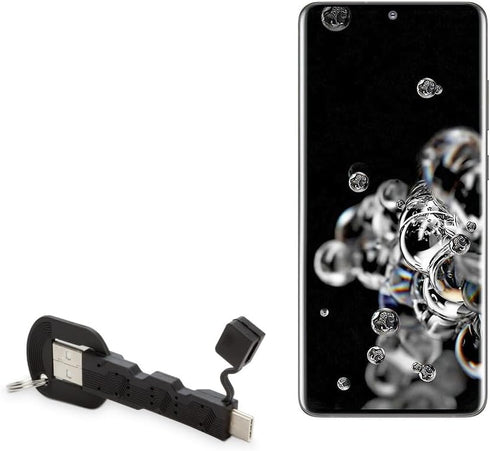 BoxWave Cable Compatible with Samsung Galaxy S20 Ultra 5G - USB Type-C Keychain Charger, Key Ring USB Type-C to Type-A 8 in USB Cable - Jet Black...