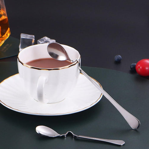 4pcs Hanging Coffee Spoons, Bending Handle Jam Spoons Stainless Steel Honey Spoons Dessert Spoons for Tea Coffee Dessert, 4 Size...