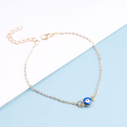 Boho Evil Eye Anklet Bracelet Blue Eye Pendant Ankle Chain Gold Foot Chain Minimalist Summer Beach Anklet Foot Jewelry Gifts for Women Girls...