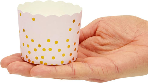 Sparkle and Bash 50 Pack Pink and Gold Cupcake Wrappers, Paper Baking Cups, Muffin Liners for Baby Shower, Birthday Party (2.2 In)...