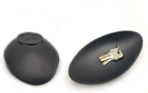 Black Key Ring Dish Jewelry Tray Key Tray Organizer,Dresser Decor entryway Key Dish Decorative Trinket Dish Housewarming Gift 7inch (Oval)...