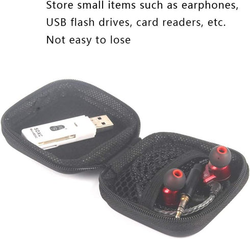Portable Square Earphone Carrying Case Mini Pouch Storage for Smartphone Earphone Bluetooth Headset Small Storage Bags, 2-Pack...