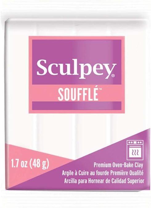 Polyform Sculpey Soufflé Polymer Oven-Bake Clay, Igloo White, Non Toxic, 1.7 oz. bar, Great for jewelry making, holiday, DIY, mixed media and more...