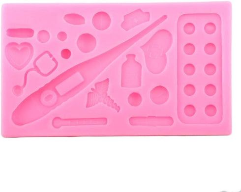 Medical Apparatus Tablet Silicone Mold for DIY Crystal Jelly Shots Candy Soap Mould Gum Paste Desserts Cupcake Cake Topper Decoration Handmade Ice...