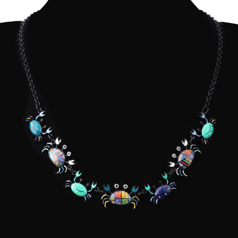 Crystal Antique Rose Gold/Silver Plated Crab Necklace Ocean Pendant Novelty Jewelry for Women Charm Party Gift...