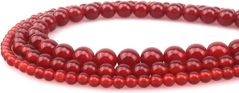 8mm Natural Red Agate Stone Round Loose Stone Beads for Jewelry Making DIY Crafts Design 1 Strand 15" APPR.43-45pcs...