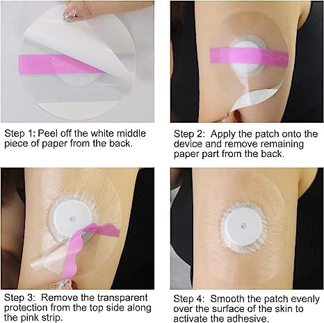 Freestyle Sensor Covers 40Pack, Libre 1/2/3 Sensor Covers Waterproof Sensor Patches for Enlite Medtronic Guardian CGM Tape, Non-Adhesive on The Ce...