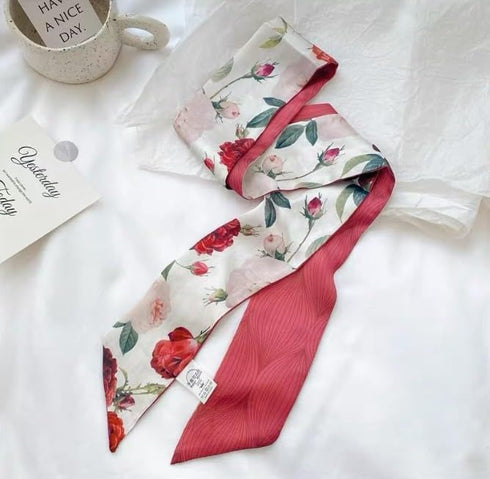1Pc Rose Fashion Bag Handbag Handle Ribbon Scarf Polka Dot Printing Neckerchief Scarf Easy to Wear,Fashion Scarves,Scarves and Wraps...