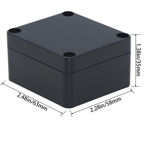 2 Pack Project Box IP65 Waterproof Junction Box ABS Plastic Black Electrical Boxes DIY Electronic Project Case Power Enclosure 2.48"x2.28"x1.38" (...