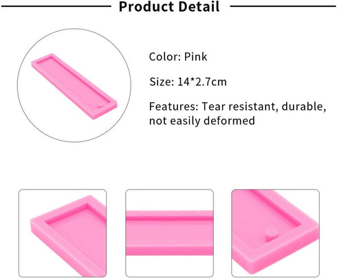4 Pack Rectangle DIY Resin Mold Keychain Silicone Molds DIY Epoxy Resin Casting Mold DIY Keychain Jewelry Craft...