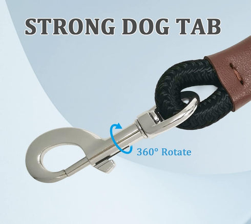 Short Dog Leash, 12 Inch Rope Traffic Handle Leash, 1/2" Strong Nylon Dog Tab Training Leash for Medium/Large/Ex-Large Dogs Outdoor Walking Black...
