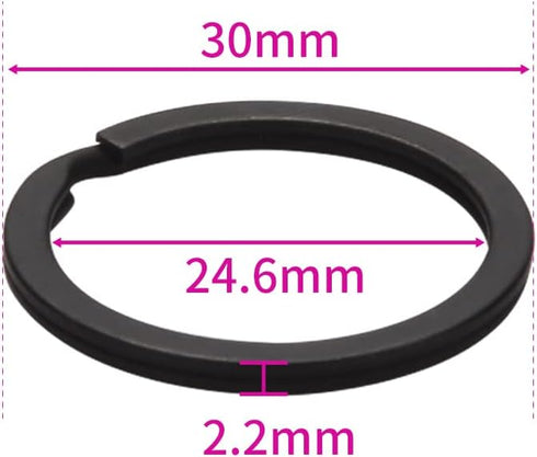 20 Pack Key Ring Keychain 1-1/5 Inch 30mm Diameter Metal Flat Split Key Chains Rings for Home Car Dog Tag Office Lanyards Keys Attachment Black...