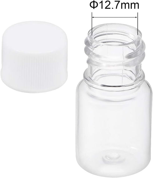 uxcell Plastic Lab Chemical Reagent Bottle, 5ml/0.17oz Wide Mouth Sample Sealing Liquid Storage Container, Transparent 10pcs...