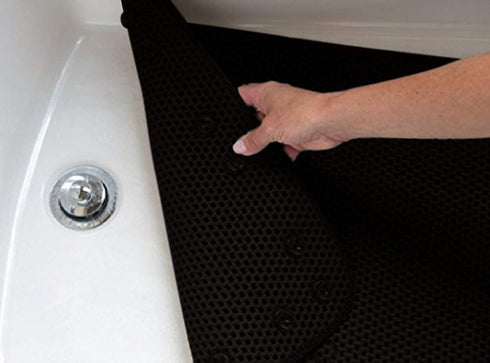 Deluxe Bathtub Mat Non Slip, Soft Foam Bath Mats for Bathroom Tub, Bathtub Mat with Drain Holes, Suction Cups- 36” X 17” - Black...