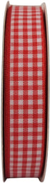 Red and White 100% Polyester Gingham Ribbon 25 Yards Each Roll (5/8", red)...