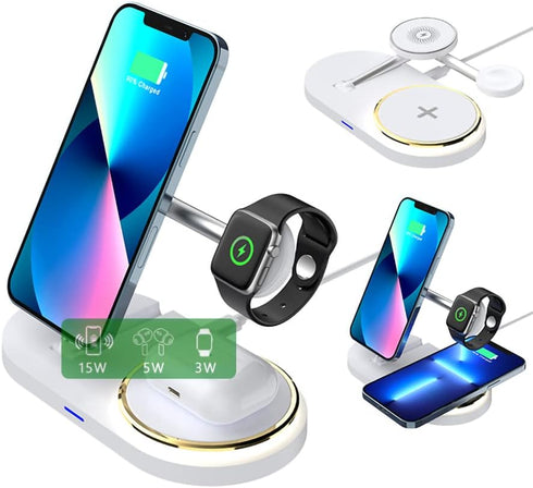 3 in 1 Cell Phone Wireless Chargers,Charging Station for Multiple Devices Apple,Fast Wireless Charger Stand for iPhone 14/13/12/11/Pro/Max,for App...