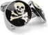 Cufflinks Unique Round Bone and Skull Engraved Cuffs Tuxedo Shirt Silver Cuff Link for Men boys...
