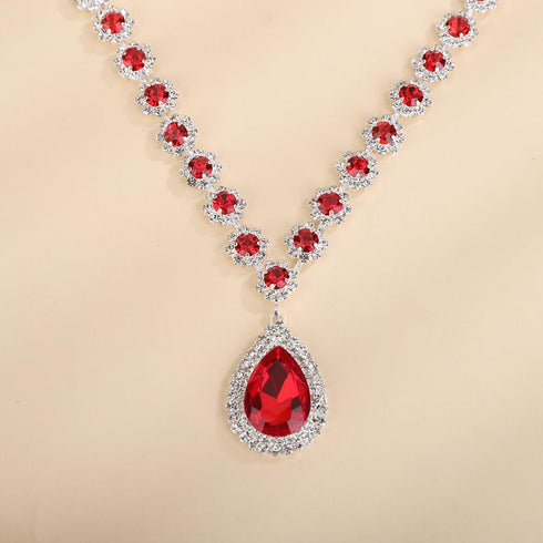 Denifery Bridal Necklace Earrings Set Crystal Wedding Jewelry Set Rhinestone Choker Necklace for Women...