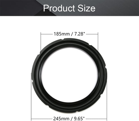 Fielect 10 Inch Black Notch Speaker Rubber Edge Surround Rings Replacement Parts for Speaker Repair or DIY 2pcs...