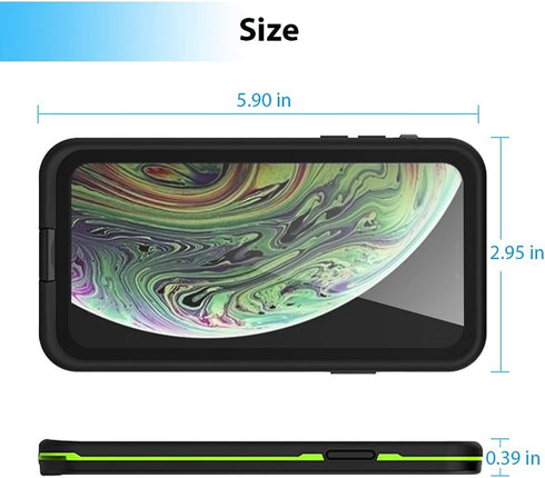 GUSTAVE iPhone Xs Waterproof Case, iPhone X Waterproof Case Wireless Charging Support Waterproof Shockproof Full-Body Rugged Cover Case with Built...