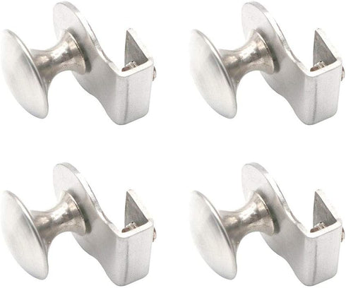 Set of 4 Glass Door Knobs, Clipping 3-8mm Glass Doors, Stainless Steel Handle, Pulls Knob Punching Drill Free, Home Office Cupboard Showcase Cabin...