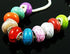 TianBo 100pcs Mix Color Large Hole Bead Resin Crack Fit European Charm Bracelet Spacer for Jewelry Making SS01...