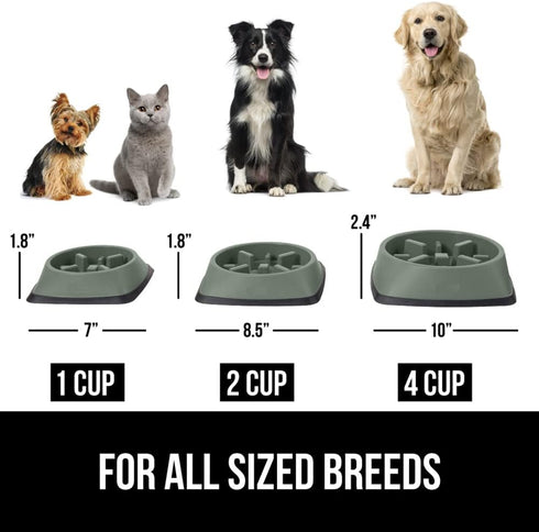 Gorilla Grip Slow Feeder Dog and Cat Bowls, Interactive Puzzle Toy for Dogs and Cats Food Training, Keeps Pets Busy and Prevents Puppy Overeating,...