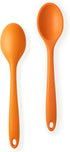 2 Pcs Silicone Spoons for Cooking Heat Resistant, Non-Stick Mixing Spoon for Kitchen Cooking Baking Stirring Mixing Basting Tools (Orange)...