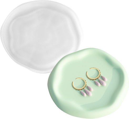 Tray Silicone Molds Large Resin Tray Molds Round Heart Flower Shape Plate Mold Irregular Organizer Casting Mold Epoxy Resin Moulds for Jewelry Sto...