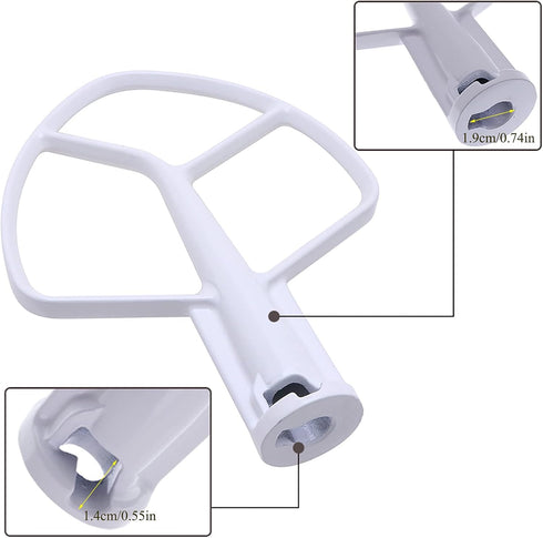 ELSOON K5AB Flat Beater Coated Anti-stick Replacement for KitchenAid 5-QT Bowl-Lift Stand Mixer KSM50 KSM5 KSM450 K5SS...