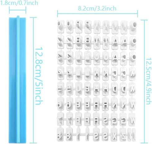 Pack of 72 Alphabet Number Letter Cookie Stamp Set Biscuit Fondant Decorating Baking Impress Mould...