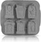 6-Grid Grave Tombstone Halloween Soap Chocolate Dessert Ice Cream Ice Making Muffin Pan Microwave Safe Silicone Mold Baking Pan Baking Supplies Ki...