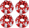 VGEBY 4pcs RC Hex Nuts, M4 Carving Hexagonal Nuts Aluminum Alloy RC Wheel Nuts Fit for D3 D4 1/10 RC Car(Red) Rc Hex Nut for Traxxas 1/10 17Mm Hex...