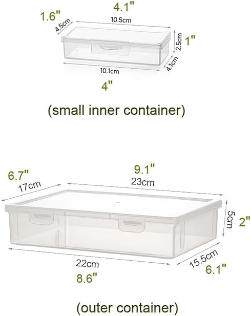 13pcs Plastic Bead Organizers Containers, Transparent Boxes with Latching Lid for Crafts, Jewelrys, Office Supplie, Small items (White Full -1 pac...
