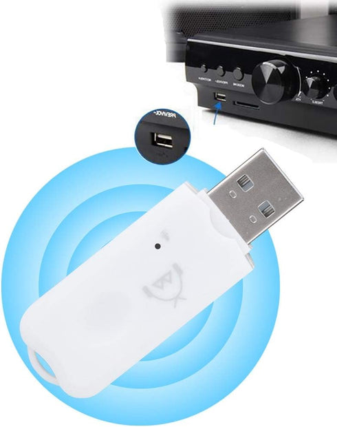 Mini USB Bluetooth Receiver Audio A2DP Music Wireless Adapter for Car AUX Mobile Phone Home Stereo System, Allows the Bluetooth Receiver to Pair w...