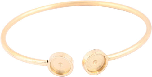 5pcs Gold Plated Stainless Steel Bracelet Making Kit Fit 8mm Cabochon Bangle Bracelet Bezel Setting Blanks DIY Jewelry Making Accessories...