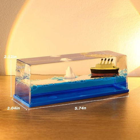 Cruise Ship Fluid Drift Bottle, Unsinkable Boat in a Box, Unsinkable Cruise Ship Toy, Unsinkable Boat Decor, Cruise Ship Model Decoration Desk Toy...