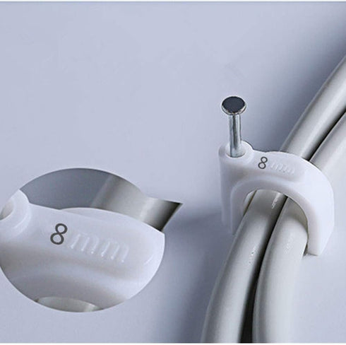 Round Cable Wire Clips, RG6/RG59/CAT5/CAT6/RJ45 Electrical Ethernet Dish TV Speaker Wire Cord Tie Holder, Single Coaxial Nail Clamps (6mm + 8mm + ...