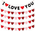 5 Pack Felt Heart Garland Banner, Love You Banner, Valentines Day Banner Decor - Valentines Decorations - Anniversary, Wedding, Birthday Party Dec...